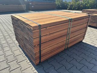 Ca. 357x Guyana Teak Planken Geschaafd, 21x145mm, lengte 336/70cm, 21/